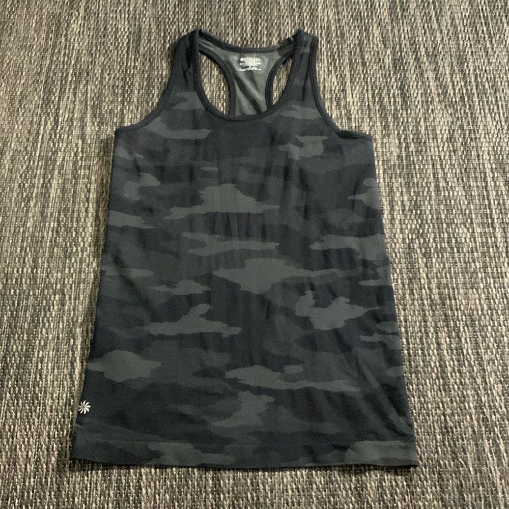 Athleta Speedlight Camo Tank Black Size Small